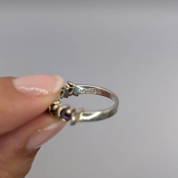 Silver multi stone ring - Picture 6 of 6